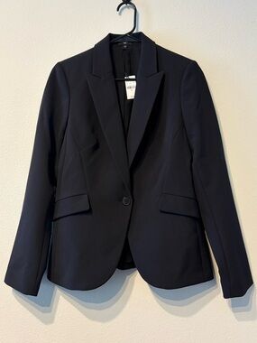 NWT Express Black Tailored One-Button Editor Blazer Size 10